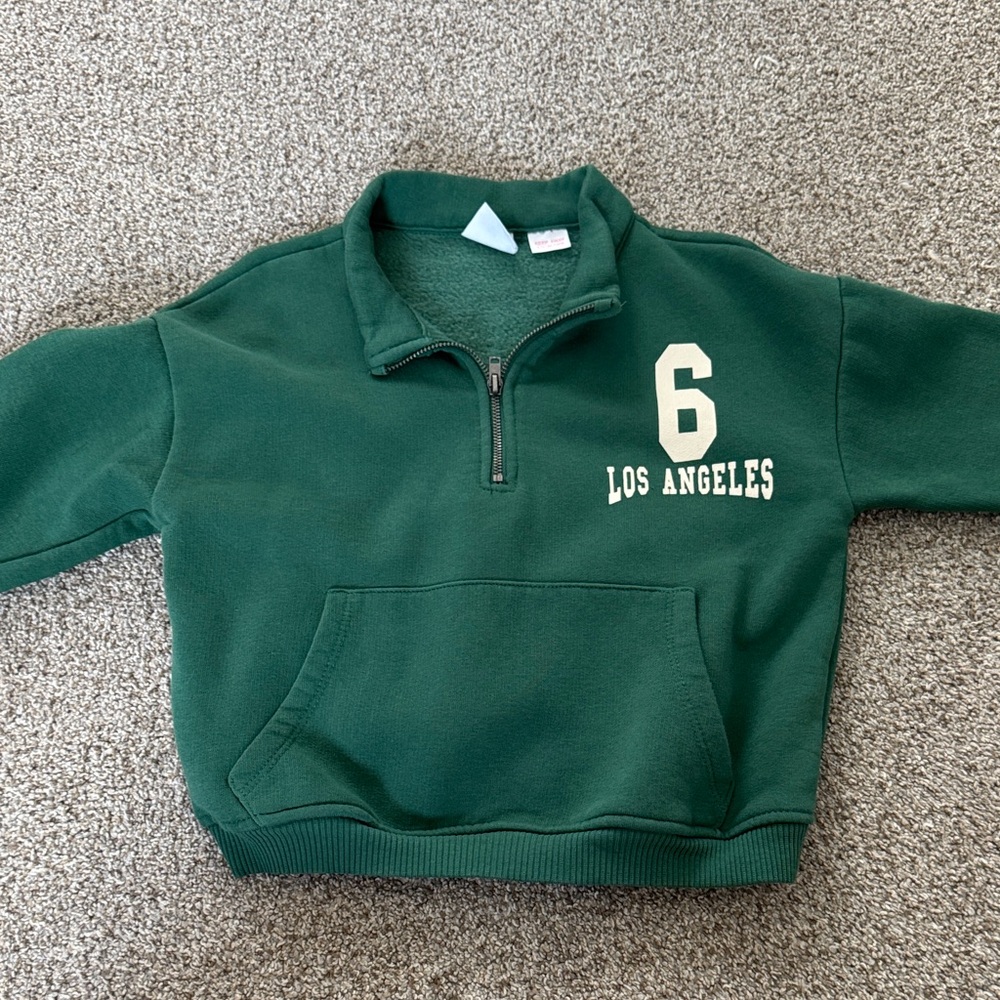 Zara Green Kids Sweater with Los Angeles Print
